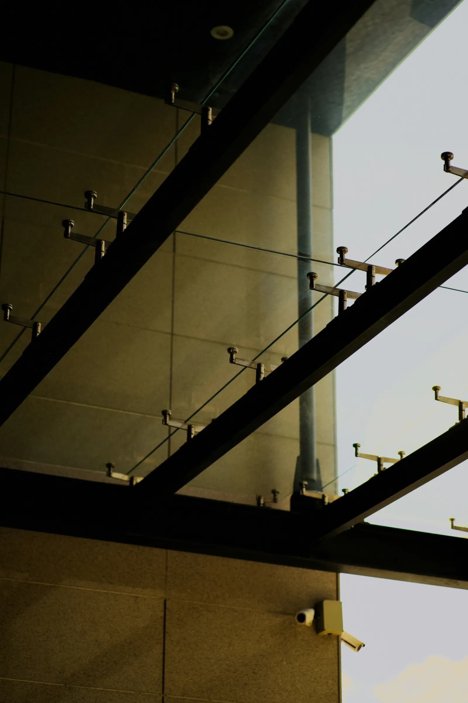 Modern architectural glass canopy